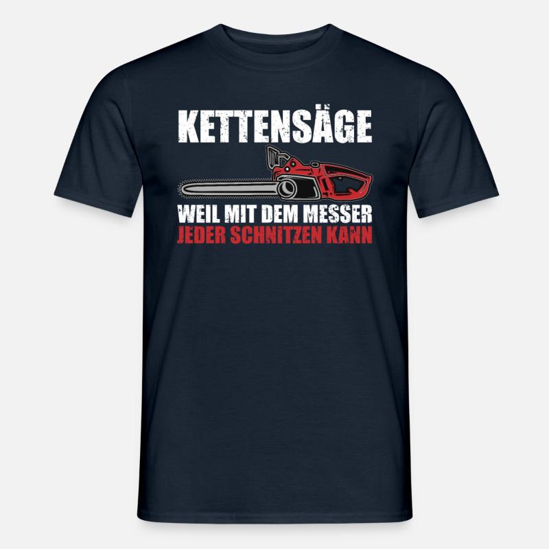 Kettensäge Schnitzen - Männer T-Shirt - Navy