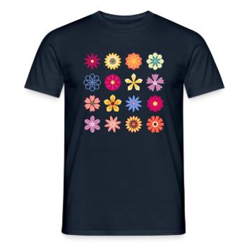 Fleurs, Fleurs vintage, Fleurs de jardin, Rose Rose Fl - T-shirt homme - marine - Devant - AI Model Male 178 light (178cm)