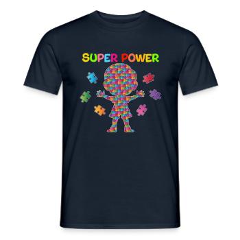 Autismus, Superkräfte Autism, Super Power - Männer T-Shirt - Navy - Vorne - AI Model Male 178 light (178cm)
