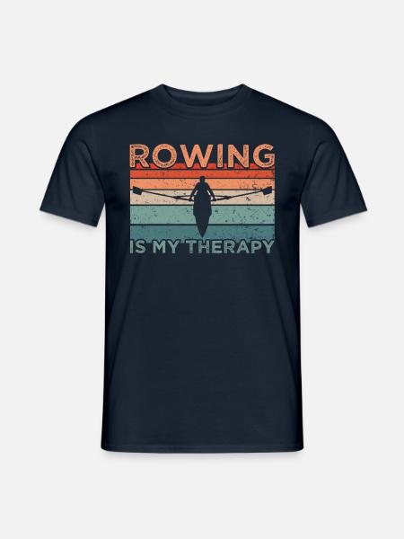 Rudern Rowing Is My Therapy - Männer T-Shirt - Navy