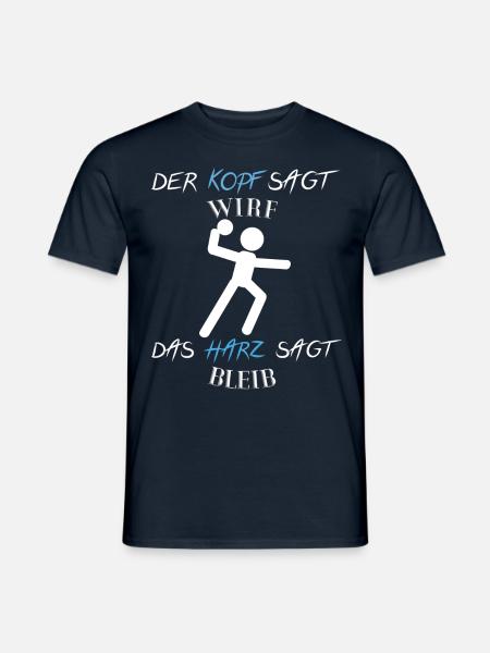 Handball Harz Wirf Spruch - Männer T-Shirt - Navy