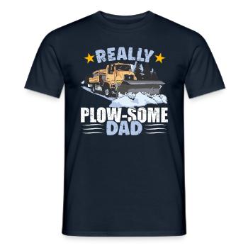 Schneepflug Dad - Männer T-Shirt - Navy - Vorne - AI Model Male 178 light (178cm)