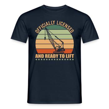 Crane operator Ready To Lift - Men's T-Shirt - navy - Front - AI Model Male 178 light (178cm)