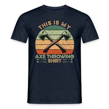 My Axe Throwing Shirt - Männer T-Shirt - Navy - Vorne - AI Model Male 178 light (178cm)