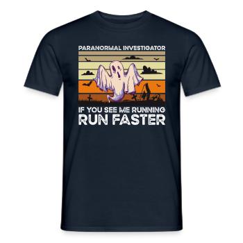 Paranormal Investigator Geisterjäger - Männer T-Shirt - Navy - Vorne - AI Model Male 178 light (178cm)