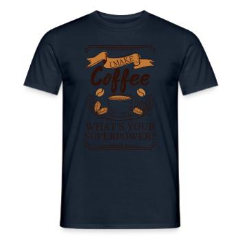 Bariste I Make Coffee - Men's T-Shirt - navy - Front - AI Model Male 178 light (178cm)