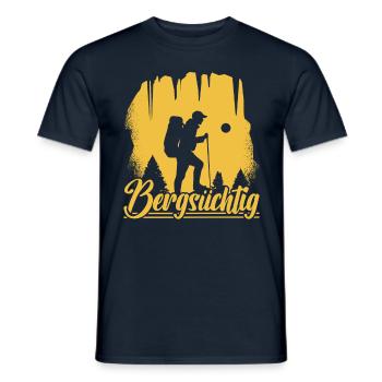 Wanderer Bergsüchtig - Männer T-Shirt - Navy - Vorne - AI Model Male 178 light (178cm)