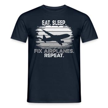 Mechaniker Fix Airplanes - Männer T-Shirt - Navy - Vorne - AI Model Male 178 light (178cm)