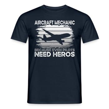 Aircraft Mechanic - Männer T-Shirt - Navy - Vorne - AI Model Male 178 light (178cm)