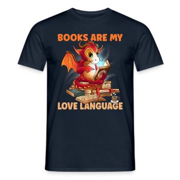Books Love Language Lesen - Männer T-Shirt - Navy - Vorne - AI Model Male 178 light (178cm)
