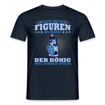 Der König Will Schach Spielen - Männer T-Shirt - Navy - Vorne - AI Model Male 178 light (178cm)
