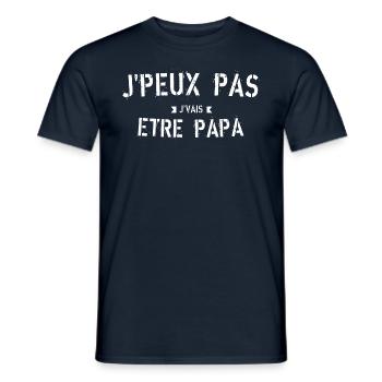 Futur papa J'peux pas je vais être PAPA - T-shirt homme - marine - Devant - AI Model Male 178 light (178cm)
