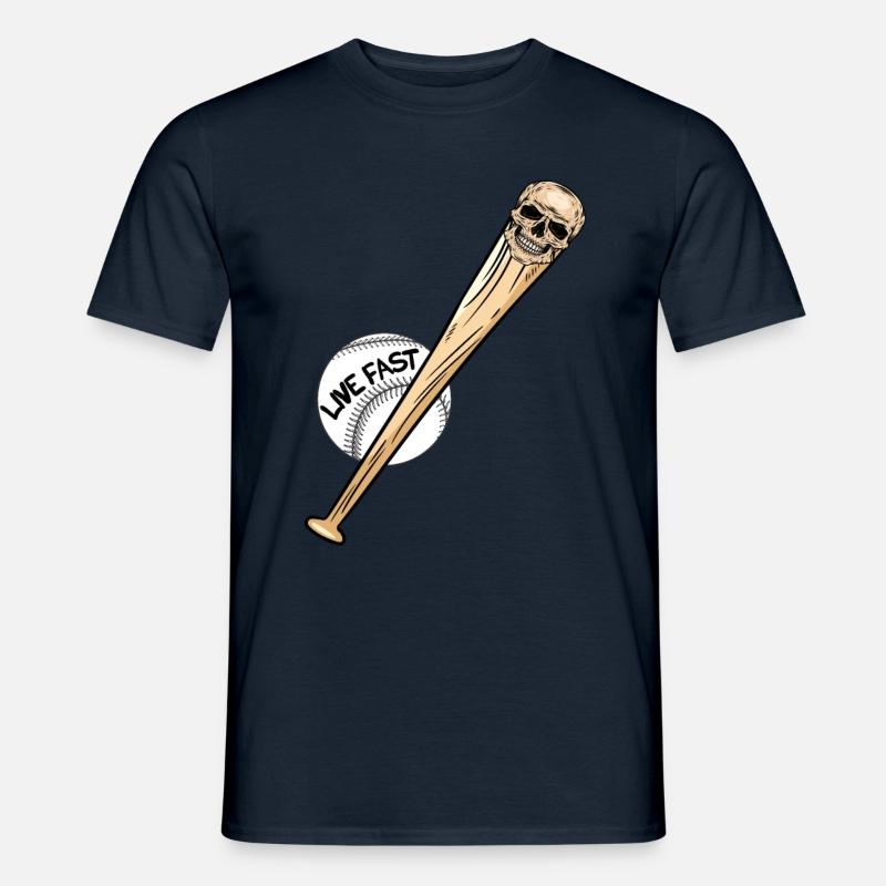 Baseball-Schädel Baseball Skull - Männer T-Shirt - Navy