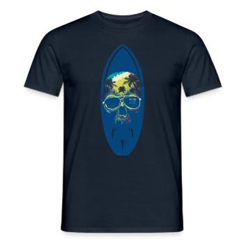 Totenkopf Surfbrett Skull Surfboard - Männer T-Shirt - Navy - Vorne - AI Model Male 178 light (178cm)