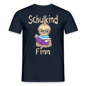 Schulkind Finn Faultier - Männer T-Shirt - Navy - Vorne - AI Model Male 178 light (178cm)