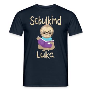 Schulkind Luka Faultier - Männer T-Shirt - Navy - Vorne - AI Model Male 178 light (178cm)