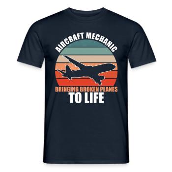 Aircraft mechanic - Men's T-Shirt - navy - Front - AI Model Male 178 light (178cm)
