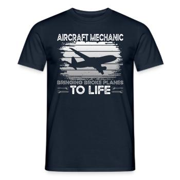 Aircraft mechanic saying - Men's T-Shirt - navy - Front - AI Model Male 178 light (178cm)