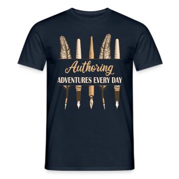Author Adventures - Men's T-Shirt - navy - Front - AI Model Male 178 light (178cm)