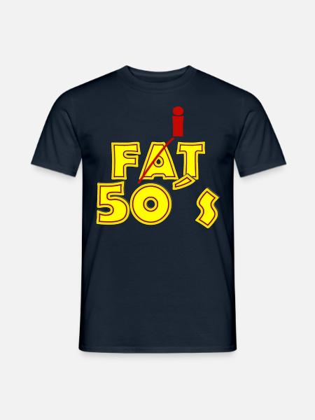 fat 50s yellow red - Men's T-Shirt - navy