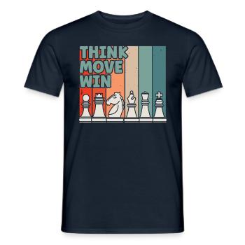 Schach Think Move Win - Männer T-Shirt - Navy - Vorne - AI Model Male 178 light (178cm)