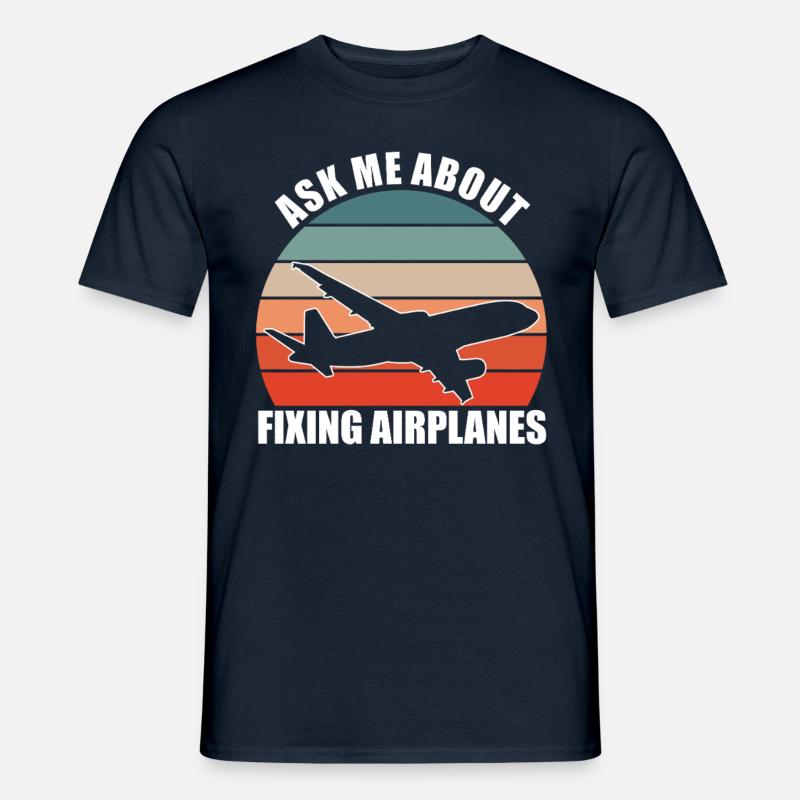 Flugzeugmechaniker Fixing - Männer T-Shirt - Navy
