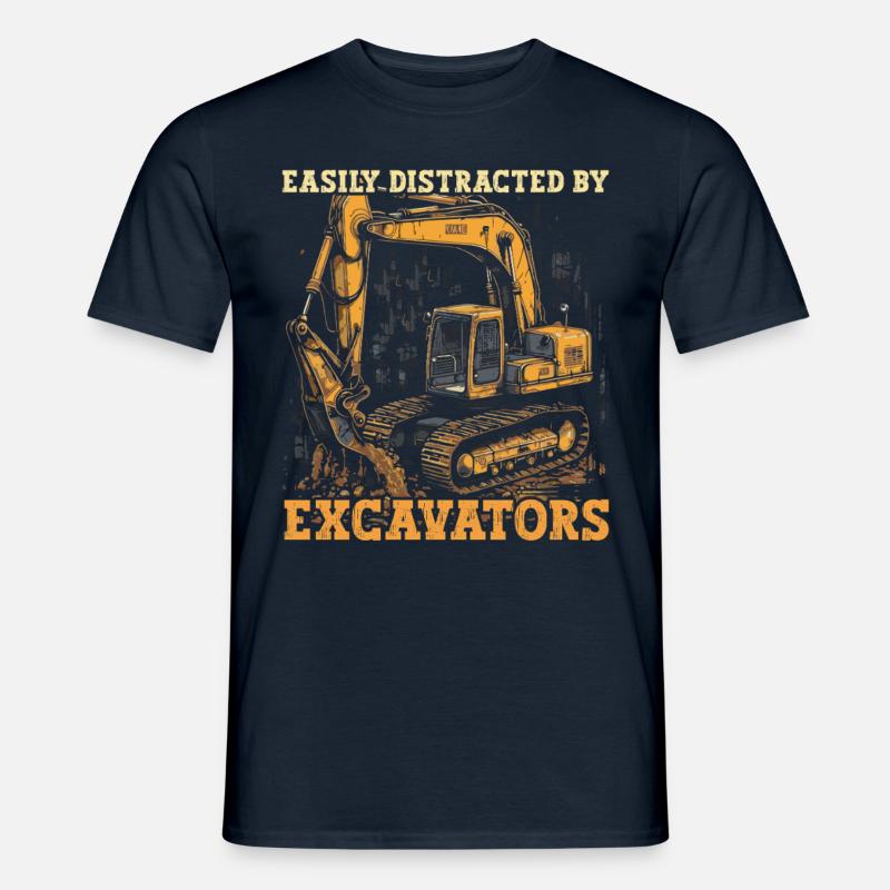 Distracted By Bagger - Männer T-Shirt - Navy