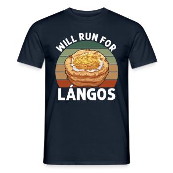 Run For Langos - Men's T-Shirt - navy - Front - AI Model Male 178 light (178cm)