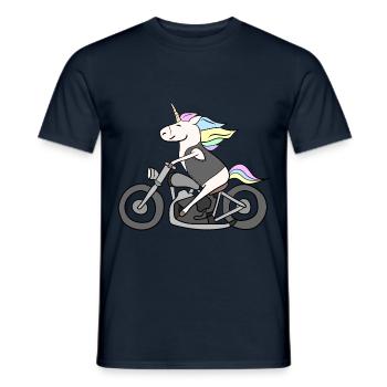 Unicorn motorbike - Men's T-Shirt - navy - Front - AI Model Male 178 light (178cm)