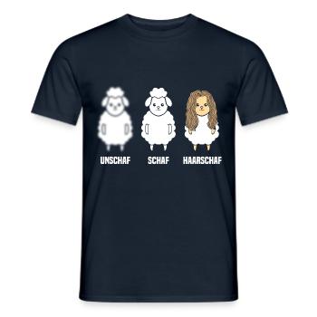 Schaf Unschaf Haarschaf - Männer T-Shirt - Navy - Vorne - AI Model Male 178 light (178cm)
