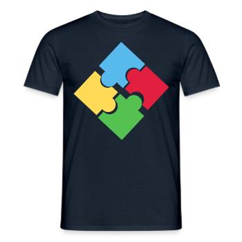 puzzle, idée de cadeau, autisme, cadeau, jeu - T-shirt homme - marine - Devant - AI Model Male 178 light (178cm)