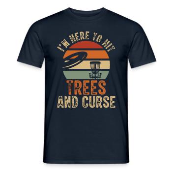 Je suis ici pour jouer à Trees Disc Golf Vintage Ultimate - T-shirt homme - marine - Devant - AI Model Male 178 light (178cm)