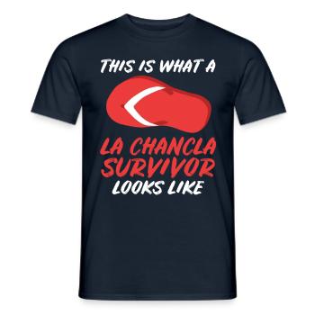 La Chancla Survivor Spanish Mexican La - Men's T-Shirt - navy - Front - AI Model Male 178 light (178cm)