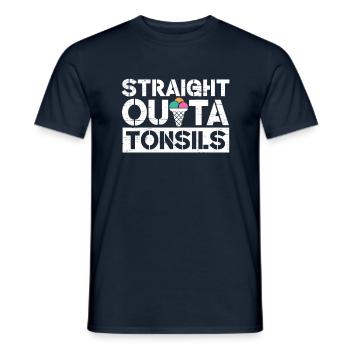 Straight Outa Tonsill Survivor Tonsillectomy - Men's T-Shirt - navy - Front - AI Model Male 178 light (178cm)
