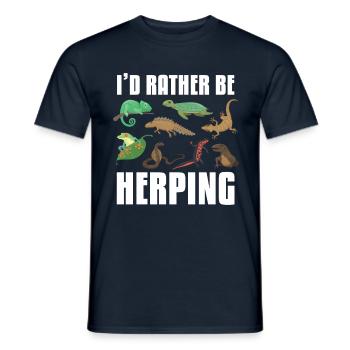 I would rather ping reptile amphibians - Men's T-Shirt - navy - Front - AI Model Male 178 light (178cm)