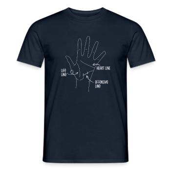Palm Lire Astrologie Lecture à la main Drôle - T-shirt homme - marine - Devant - AI Model Male 178 light (178cm)