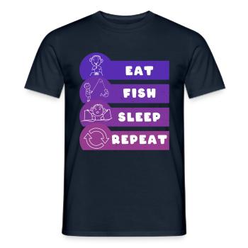 Manger du poisson Sommeil Répéter - T-shirt homme - marine - Devant - AI Model Male 178 light (178cm)