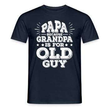 Papa parce que grand-père est drôle pour Old Guy Daddy - T-shirt homme - marine - Devant - AI Model Male 178 light (178cm)