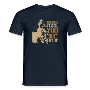 Barrel Racing Dirt Rodeo Equestrian Pferdefass - Männer T-Shirt - Navy - Vorne - AI Model Male 178 light (178cm)