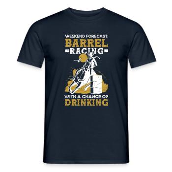 Barrel Racing Drink Bière Rodéo Sports équestres - T-shirt homme - marine - Devant - AI Model Male 178 light (178cm)