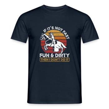 Fun and dirty barrel race riding horse - Men's T-Shirt - navy - Front - AI Model Male 178 light (178cm)