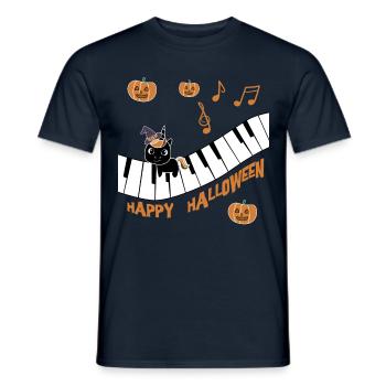 Black Unicorn wishes Happy Halloween - Men's T-Shirt - navy - Front - AI Model Male 178 light (178cm)