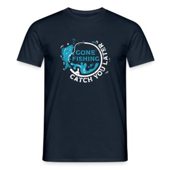 Gone Fishing Rod Fisher Fish Fisherman Fishing - Men's T-Shirt - navy - Front - AI Model Male 178 light (178cm)