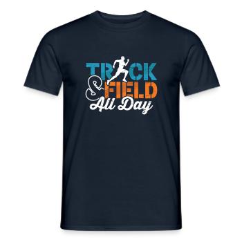Läufer Leichtathletik Den Ganzen Tag Laufen - Männer T-Shirt - Navy - Vorne - AI Model Male 178 light (178cm)