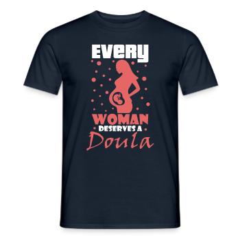 Woman deserves a doula midwife - Men's T-Shirt - navy - Front - AI Model Male 178 light (178cm)