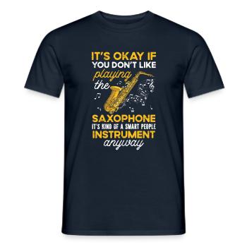 Saxophone musicians play jazz musicians - Men's T-Shirt - navy - Front - AI Model Male 178 light (178cm)