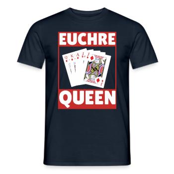 Euchre Queen - Euchre Spielerkartenspiel Euchre - Männer T-Shirt - Navy - Vorne - AI Model Male 178 light (178cm)