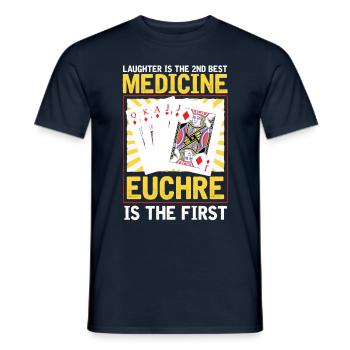 Médecine Euchre - Euchre Player Card Game Euchre - T-shirt homme - marine - Devant - AI Model Male 178 light (178cm)