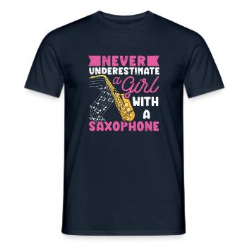 Saxophon Musikerin Jazzmusiker - Männer T-Shirt - Navy - Vorne - AI Model Male 178 light (178cm)
