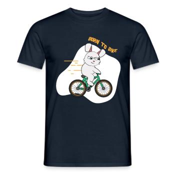 Né pour faire du vélo I Lapin de vélo I Cycliste | Lapin - T-shirt homme - marine - Devant - AI Model Male 178 light (178cm)